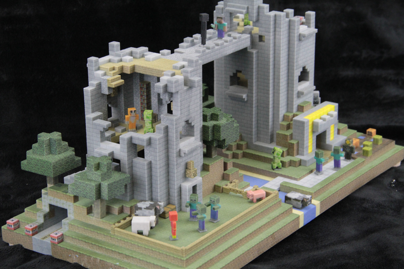 Illustration for article titled 3D-Printed Minecraft Castle